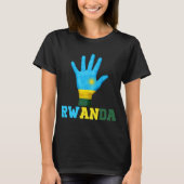 RWANDA Hand Up Vlag I Love RWANDA Travel T-shirt (Voorkant)