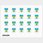 Rwanda Heart Flag Ronde Sticker (Vel)
