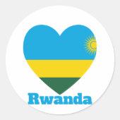 Rwanda Heart Flag Ronde Sticker (Voorkant)