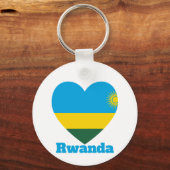 Rwanda Heart Flag Sleutelhanger (Voorkant)