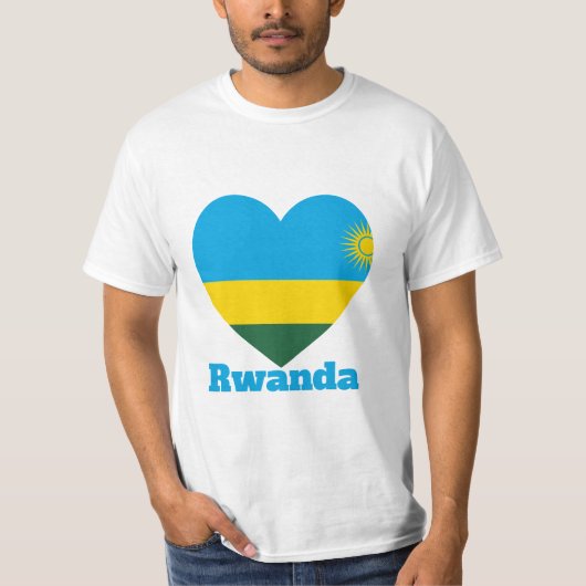 Rwanda Heart Flag T-Shirt (Voorkant)