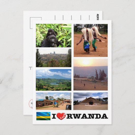 Rwanda - Ik hou van - Briefkaart (Voorkant / Achterkant)
