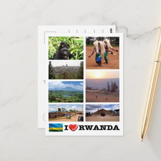 Rwanda - Ik hou van - Briefkaart (Voorkant / Achterkant in situ)