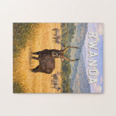 Rwanda Illustratie Reis Kunst Vintage Legpuzzel (Horizontaal)