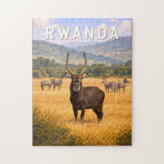 Rwanda Illustratie Reis Kunst Vintage Legpuzzel (Verticaal)