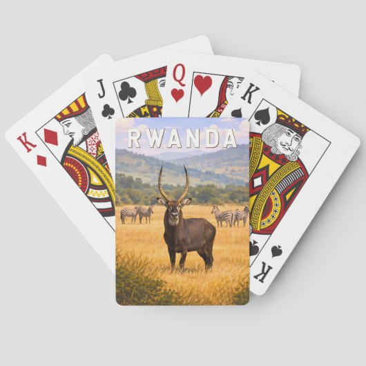 Rwanda Illustratie Reis Kunst Vintage Pokerkaarten (Achterkant)