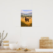 Rwanda Illustratie Reis Kunst Vintage Poster (Keuken)