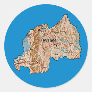 Rwanda Kaart Sticker