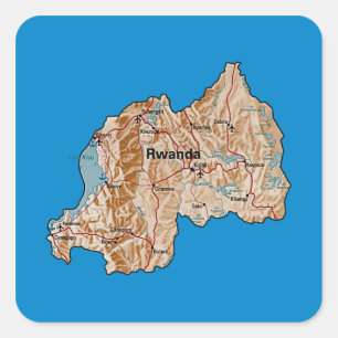 Rwanda kaart sticker