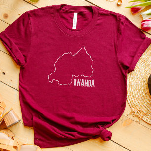 Rwanda Landkaart Rwandese Natie Grenslijn Land T-shirt