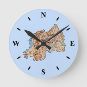Rwanda Map Clock Ronde Klok