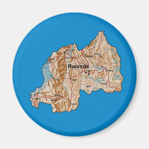 Rwanda Map Magnet