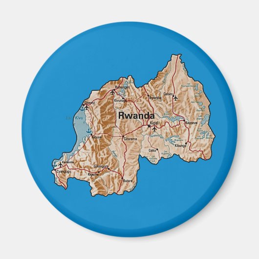 Rwanda Map Magnet (Voorkant)