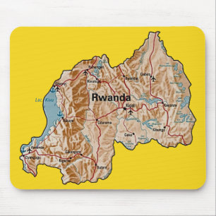 Rwanda Map Mousepad Muismat