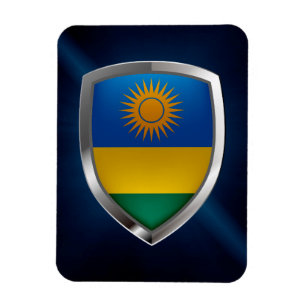 Rwanda Metallic Emblem Magneet