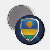 Rwanda Metallic Emblem Magneet (Voorkant / Achterkant)