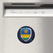 Rwanda Metallic Emblem Magneet (Insitu (Vaatwasser))