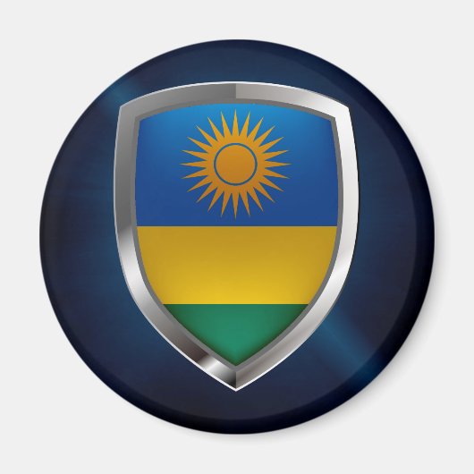 Rwanda Metallic Emblem Magneet (Voorkant)
