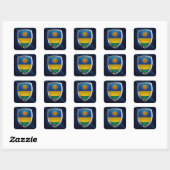 Rwanda Metallic Emblem Vierkante Sticker (Vel)