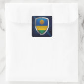 Rwanda Metallic Emblem Vierkante Sticker (Tas)