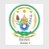 Rwanda Nationaal wapenschild Sticker (Vel)