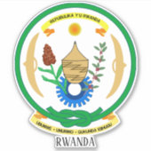 Rwanda Nationaal wapenschild Sticker (Voorkant)