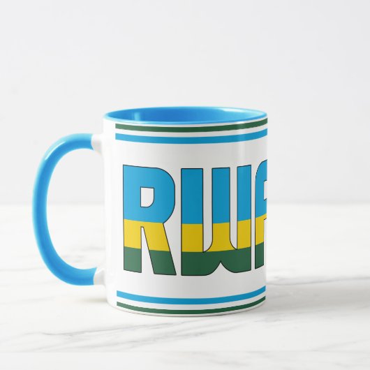 Rwanda National Flag Patriotic Coffee Mok (Links)