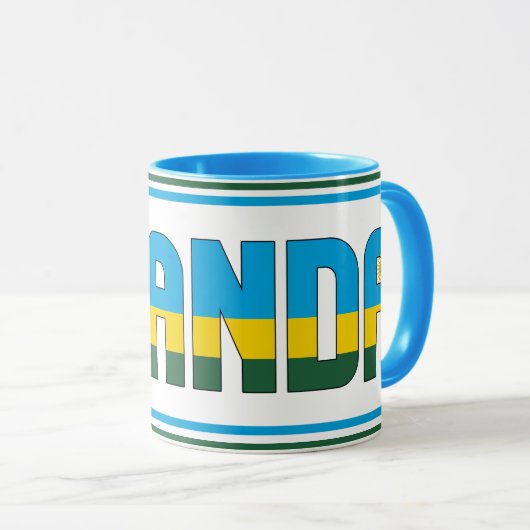 Rwanda National Flag Patriotic Coffee Mok (Voorkant rechts)