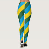 Rwanda Nationale vlag Kleuren Diagonaal gestreept Leggings (Achterkant)