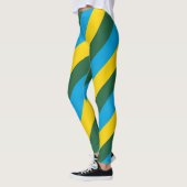 Rwanda Nationale vlag Kleuren Diagonaal gestreept Leggings (Links)