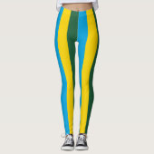 Rwanda Nationale vlag Kleuren Verticaal gestript Leggings (Voorkant)
