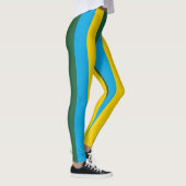 Rwanda Nationale vlag Kleuren Verticaal gestript Leggings (Rechts)
