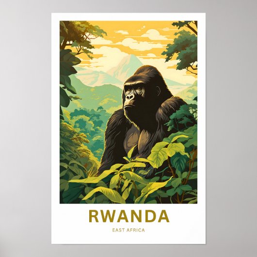 Rwanda Oost-Afrika Reisprint Poster (Voorkant)