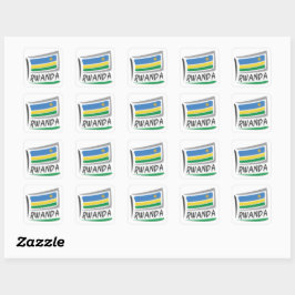 Rwanda Pride X Vlag Vierkante Sticker