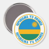 Rwanda Round Emblem Magneet (Voorkant / Achterkant)