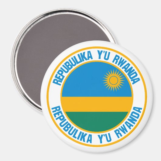 Rwanda Round Emblem Magneet (Voorkant / Achterkant)