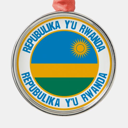 Rwanda Round Emblem Metalen Ornament (Voorkant)