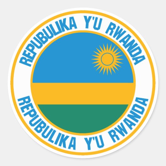 Rwanda Round Emblem Ronde Sticker (Voorkant)