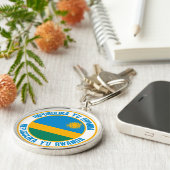 Rwanda Round Emblem Sleutelhanger (Zijkant)