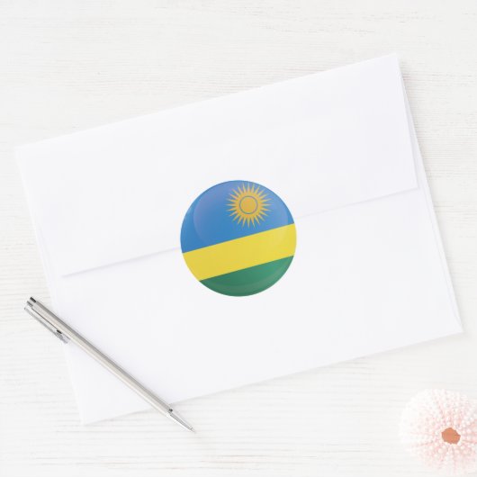 Rwanda Round-pictogramvlag Ronde Sticker (Envelop)
