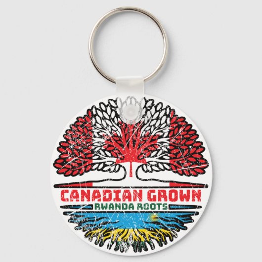 Rwanda Rwandan Canada Canada Tree Roots Flag Sleutelhanger (Voorkant)