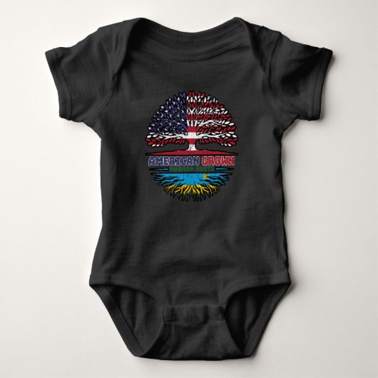 Rwanda Rwandese Amerikaans-Amerikaanse vlag Romper (Voorkant)