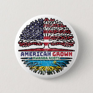 Rwanda Rwandese Amerikaans-Amerikaanse vlag Ronde Button 5,7 Cm