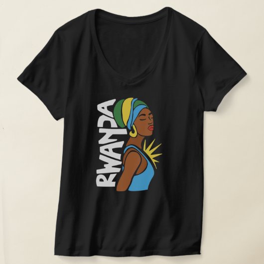 Rwanda Rwandese vlag Afrikaanse kaart T-shirt (Laagn)