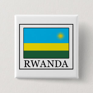 Rwanda-toets Vierkante Button 5,1 Cm