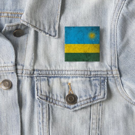 Rwanda Vierkante Button 5,1 Cm (In situ)
