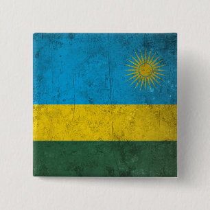 Rwanda Vierkante Button 5,1 Cm