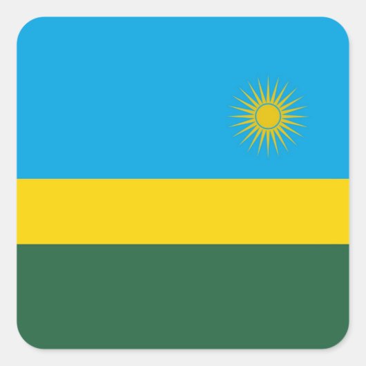 RWANDA VIERKANTE STICKER (Voorkant)