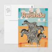Rwanda vintage reisposter briefkaart (Voorkant / Achterkant)