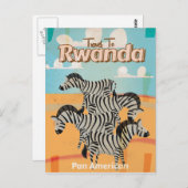 Rwanda Vintage Travel Poster Briefkaart (Voorkant / Achterkant)